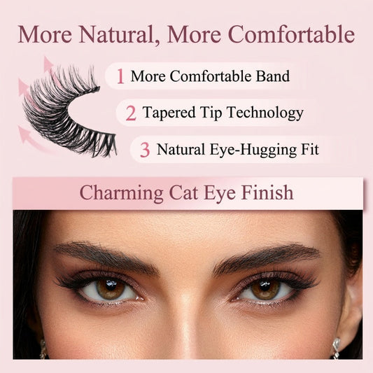 ⏳Limited-time sale ONLY ￡4.2!!🌸Self-Adhesive Reusable Lashes – 3-Sec Application, No Glue Needed