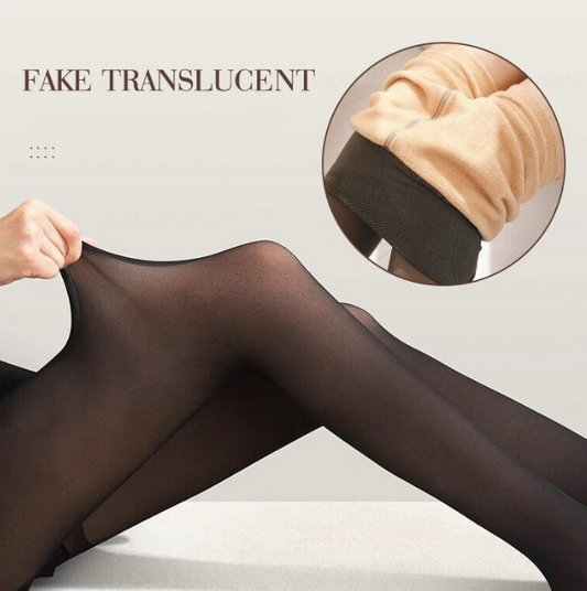 🔥Christmas Pre-sale 50% OFF🔥Flawless Legs Fake Translucent Warm Plush Lined Elastic Tights