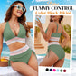 💃Vacation Sale 49% OFF💃High Waisted Tummy Control Color Block Bikini Set