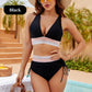 💃Vacation Sale 49% OFF💃High Waisted Tummy Control Color Block Bikini Set