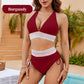 💃Vacation Sale 49% OFF💃High Waisted Tummy Control Color Block Bikini Set