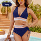 💃Vacation Sale 49% OFF💃High Waisted Tummy Control Color Block Bikini Set