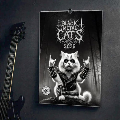 🎄Surprise price!!🤘Black Metal Cats 2026 Wall Calendar