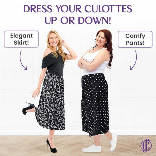🔥BUY 2 FREE SHIPPING🔥Women's High Elastic Waist Pleated Chiffon Wide Leg Culottes