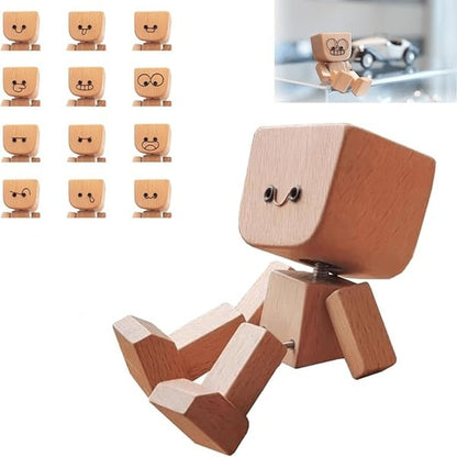 🔥Charming Little Wooden Figure That Sways with 12 PCS Magnetic Expressions