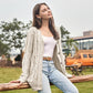 💐Big Sale-50% Off💕Women's Fall Casual Long Sleeve Button Down Open Front Cable Knit Cardigan