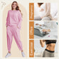 【DAY PERFECT】Round-Neck Long-Sleeved Top ＆ Pants 2-Piece Set | Wrinkle-Free & Breathable