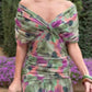 🌸New Arrival 70%OFF💖Women's Off-the-Shoulder V-Neck Printed Dress