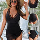 🏝️Last Day Sale 40% OFF🍧Slimming Mesh Sheer Sarong Wraps Tummy Control Swimsuit