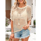 🎁2026 New Sale - Women's Casual 3/4 Sleeve Mesh Knit Top