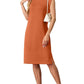 🔥Summer Sale 49% OFF💥Women Round Neck Loose Split Wrinkle-Free Midi Dress with Pockets