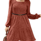 🍂🔥 LAST DAY SALE! Only £14.99!!! | Women's Square Neck Ribbed Knit Dress – Long Sleeve Babydoll Jumper Dress with Pockets ✨ Autumn Casual Fit UK 6-18