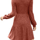🍂🔥 LAST DAY SALE! Only £14.99!!! | Women's Square Neck Ribbed Knit Dress – Long Sleeve Babydoll Jumper Dress with Pockets ✨ Autumn Casual Fit UK 6-18