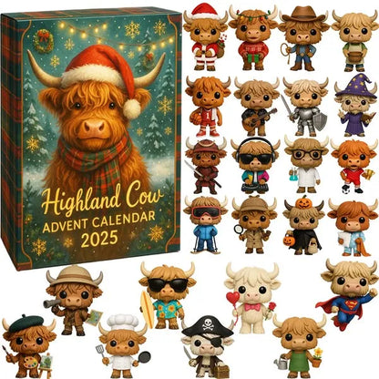 🎁Early Christmas Hot Sale 50% OFF🎅🎄🐮Highland Cow Advent Calendar 2025