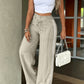 ⏳Last Day Sale Only ￡13.99!!👖💥Women's High-Waisted Straight Leg Trousers – Front seam & elastic back – Versatile, comfortable & perfect for office or casual wear ✨🌸