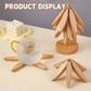 ✨Natural Tree Trivet Set - 4 Wooden Trivets & 1 Stand Like a Christmas Tree
