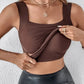 💐Women's U Neck Thermal Tank Tops with Built-In Bra