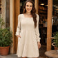 🍂🔥 LAST DAY SALE! Only £14.99!!! | Women's Square Neck Ribbed Knit Dress – Long Sleeve Babydoll Jumper Dress with Pockets ✨ Autumn Casual Fit UK 6-18