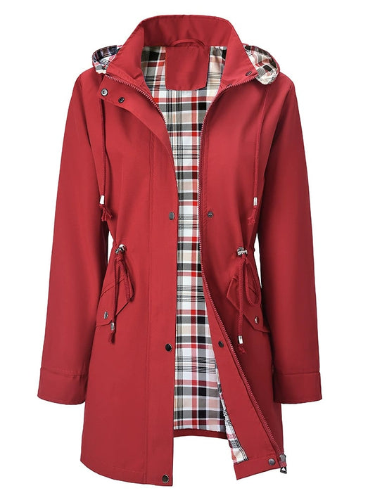 ⏳LAST DAY SALE 60% OFF !!📢🌧️💧Ultimate Plaid Waterproof Jacket for Women🍃Unleash Style and Durability in Any Storm!