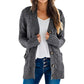💐Big Sale-50% Off💕Women's Fall Casual Long Sleeve Button Down Open Front Cable Knit Cardigan