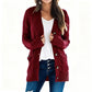 💐Big Sale-50% Off💕Women's Fall Casual Long Sleeve Button Down Open Front Cable Knit Cardigan