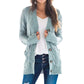 💐Big Sale-50% Off💕Women's Fall Casual Long Sleeve Button Down Open Front Cable Knit Cardigan