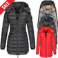 🔥Mittellange wattierte Winterjacke für Frauen, einfarbige, warme Kapuzenjacke👍【Kostenloser Versand】