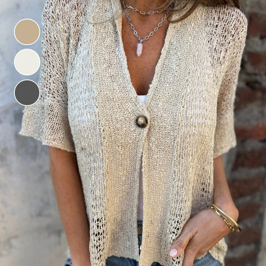💐Summer Sale - 50% OFF!🔥Women’s Solid One Button Knitted Top