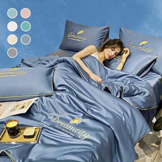 ✨2025 Neue Upgrades👑Waschbare, kühlende 4-teilige Bettwäsche🌸