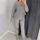 💕Heißer Verkauf 49% Rabatt💕Damen Glitter Rhinestone Sweatshirt & Casual Hose 2-teiliges Set