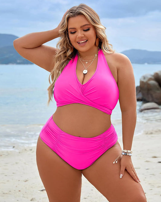 🌸Limited time 49% OFF💥👙Tummy Control Bathing Suits Modest High Waisted Bikini Set
