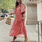 💖Limited Sale 50% OFF💖Women's Elegant Puff Sleeve Floral Boho Maxi Dress