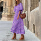 💖Limited Sale 50% OFF💖Women's Elegant Puff Sleeve Floral Boho Maxi Dress