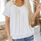 🎁Mother's Day Sale 50% OFF⏳Women's Casual Pleated V-Neck Short-Sleeve Top