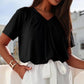 🎁Mother's Day Sale 50% OFF⏳Women's Casual Pleated V-Neck Short-Sleeve Top
