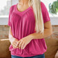 🎁Mother's Day Sale 50% OFF⏳Women's Casual Pleated V-Neck Short-Sleeve Top