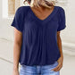🎁Mother's Day Sale 50% OFF⏳Women's Casual Pleated V-Neck Short-Sleeve Top