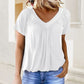 🎁Mother's Day Sale 50% OFF⏳Women's Casual Pleated V-Neck Short-Sleeve Top