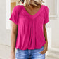 🎁Mother's Day Sale 50% OFF⏳Women's Casual Pleated V-Neck Short-Sleeve Top