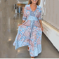🔥Mother's Day Sale - 50% OFF🔥Women’s Elegant Floral Drawstring Long Dress