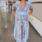 🔥Mother's Day Sale - 50% OFF🔥Women’s Elegant Floral Drawstring Long Dress