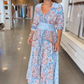 🔥Mother's Day Sale - 50% OFF🔥Women’s Elegant Floral Drawstring Long Dress