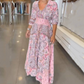 🔥Mother's Day Sale - 50% OFF🔥Women’s Elegant Floral Drawstring Long Dress