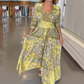 🔥Mother's Day Sale - 50% OFF🔥Women’s Elegant Floral Drawstring Long Dress