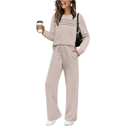 🔥LAST DAY 60% OFF&🚚 Buy 2+ Items & Enjoy Free Delivery ✨Women's Crew Neck Top & Drawstring Pants Set