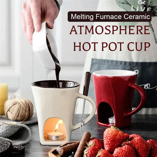 🎁Last Day 50% OFF🍫 🔥Handmade Chocolate Melting Mug – The Cozy Fondue Experience