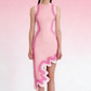Gradient Wavy Hem Sleeveless Knit Dress