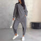 Women's Long-Sleeve Irregular Hem Sweatshirts & Pants Set
