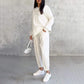 Women's Long-Sleeve Irregular Hem Sweatshirts & Pants Set