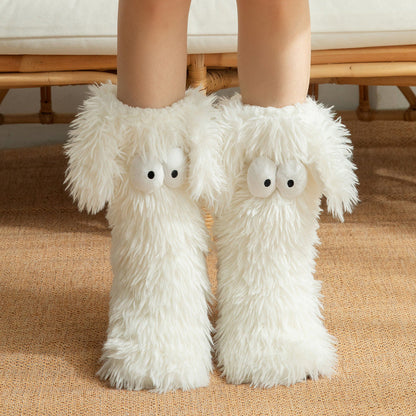📢📢Buy 1 Get 1 Free!!💗LAST DAY SALE 50% OFF⚡50K+ SOLD💕Women's Plush Slippers Socks Floor Socks Winter Home Indoor Thickened Fleece-Lined Anti-Slip Adult Women's Plush Snow Socks Shoe Covers